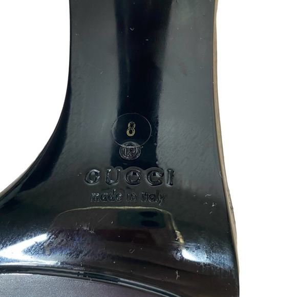 Gucci Black GG Monogram Logo Canvas Horsebit Slide Sandals Heels 8 US / 38 EU - Picture 6 of 7